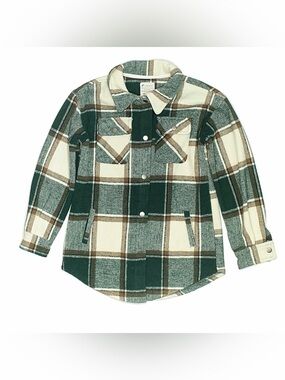 Fornia Girl’s Plaid Snap-Button Flannel Shacket Size Medium / 10